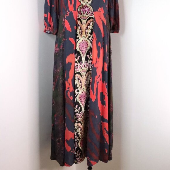 New Soft Surroundings Women's 6 Epiphany Mauve Cheetah Boho Kaftan Maxi Dress - Picture 6 of 14